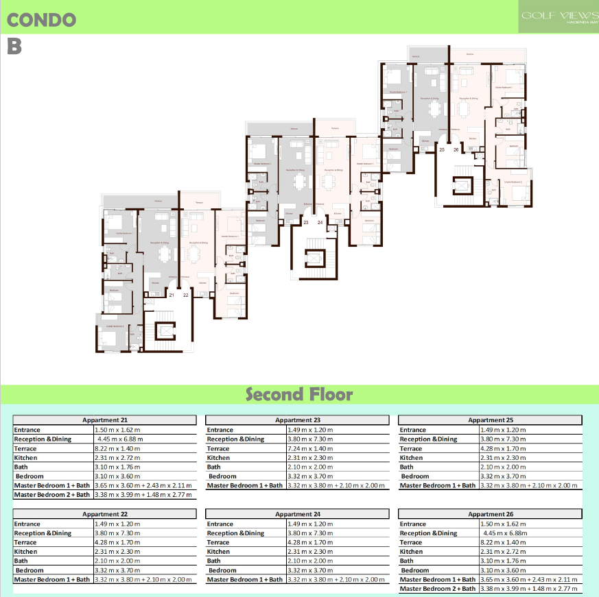 Floor plan for apartment at Hacienda Bay