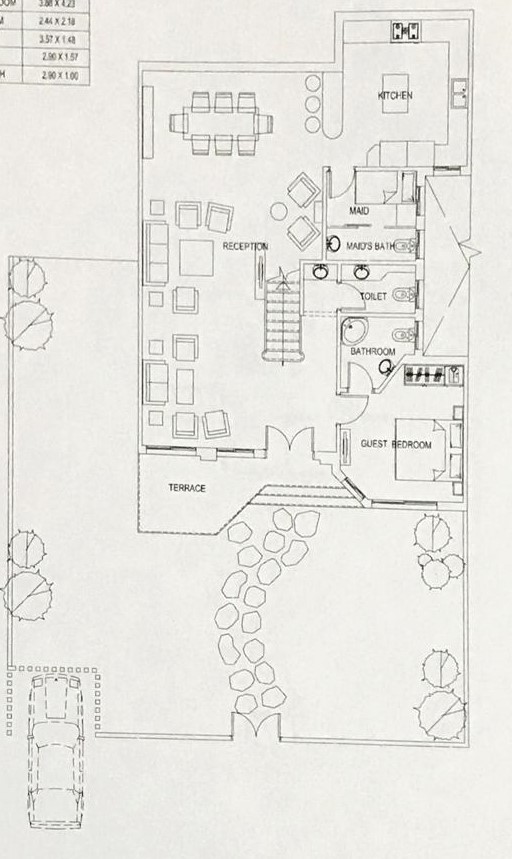 Floor plan for villa at Sarai