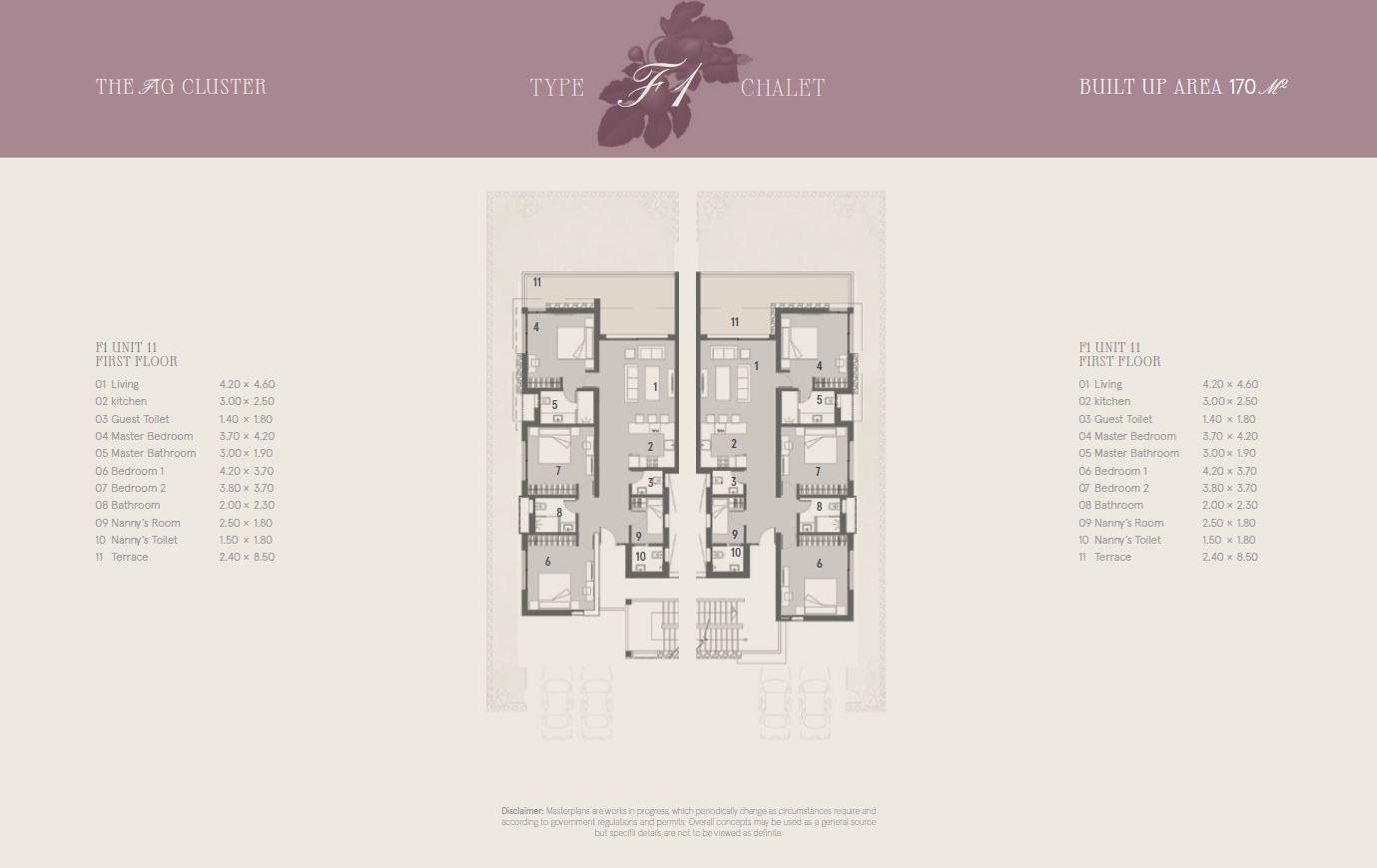 Floor plan for chalet at Marsa Baghush