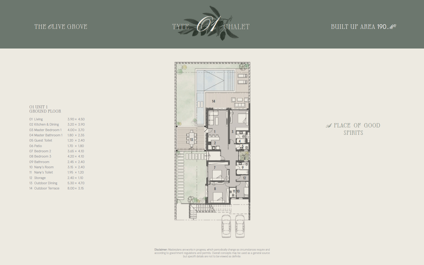 Floor plan for chalet at Marsa Baghush
