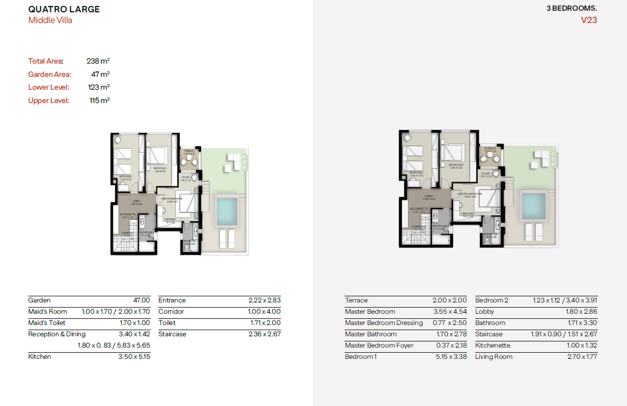 Floor plan for duplex at Trio