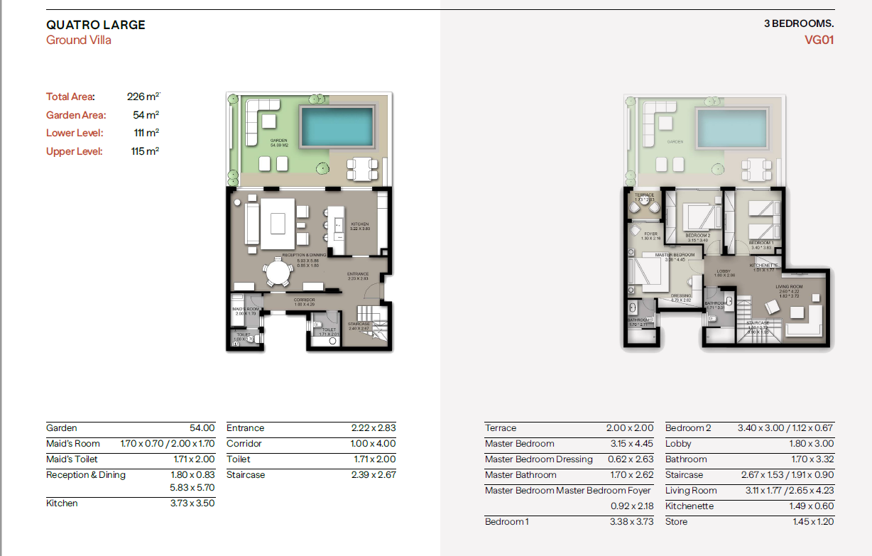 Floor plan for duplex at Trio