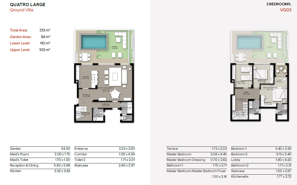 Floor plan for duplex at Trio