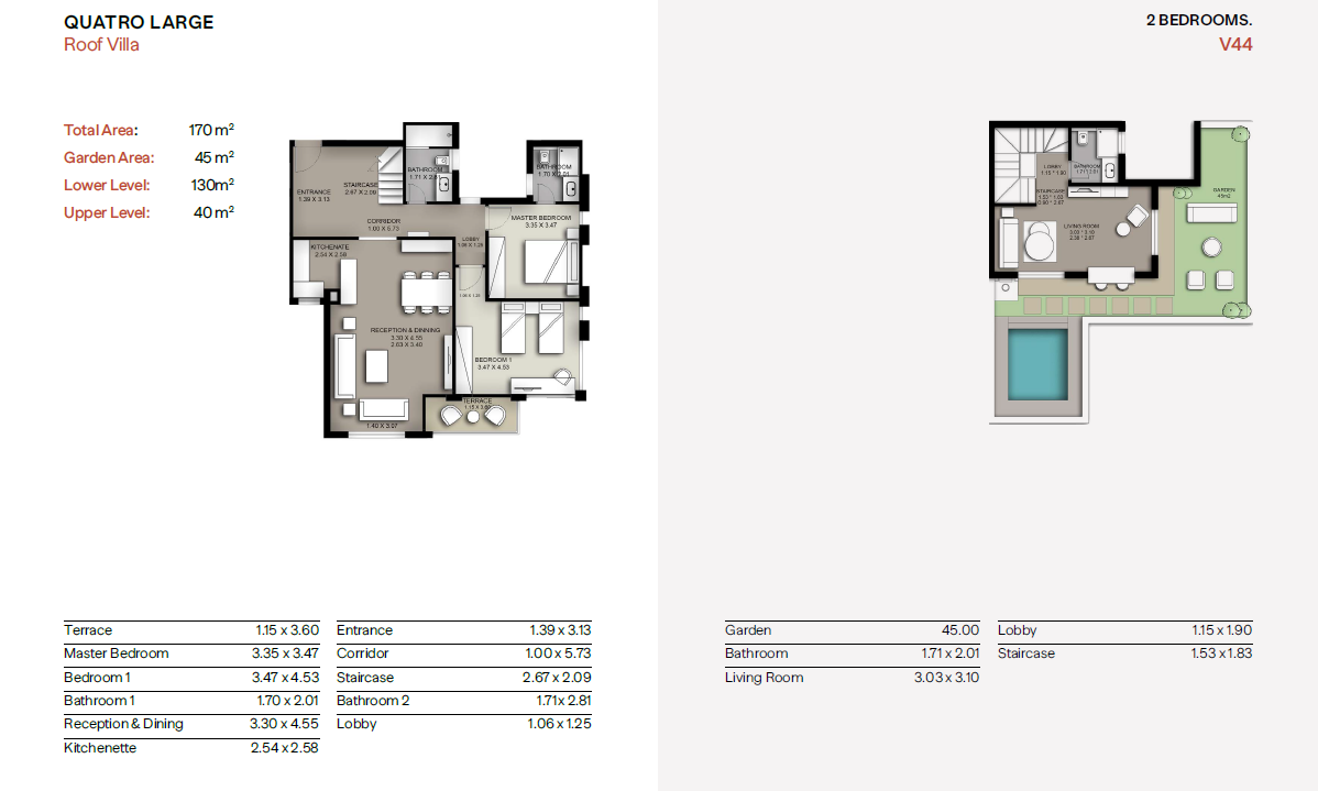 Floor plan for duplex at Trio