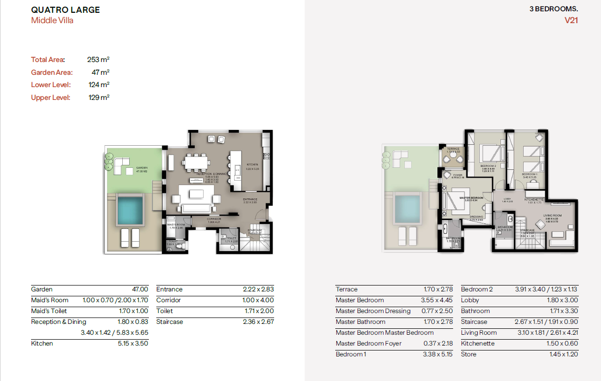 Floor plan for duplex at Trio