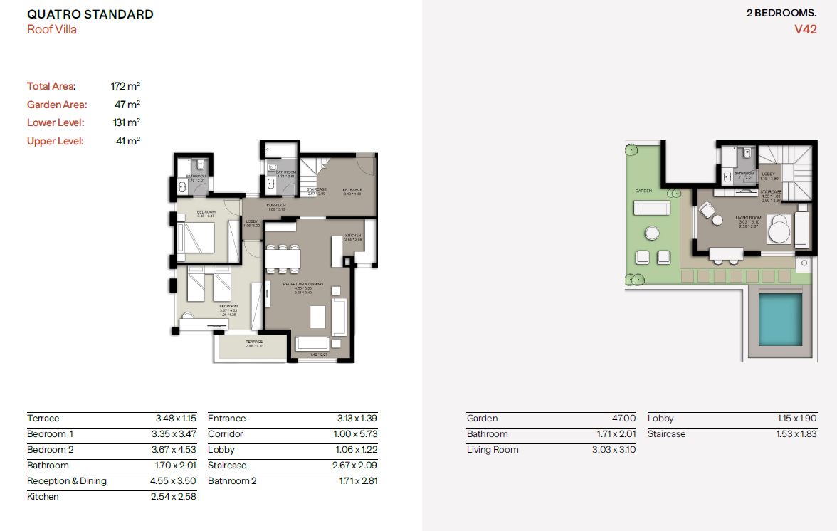 Floor plan for duplex at Trio