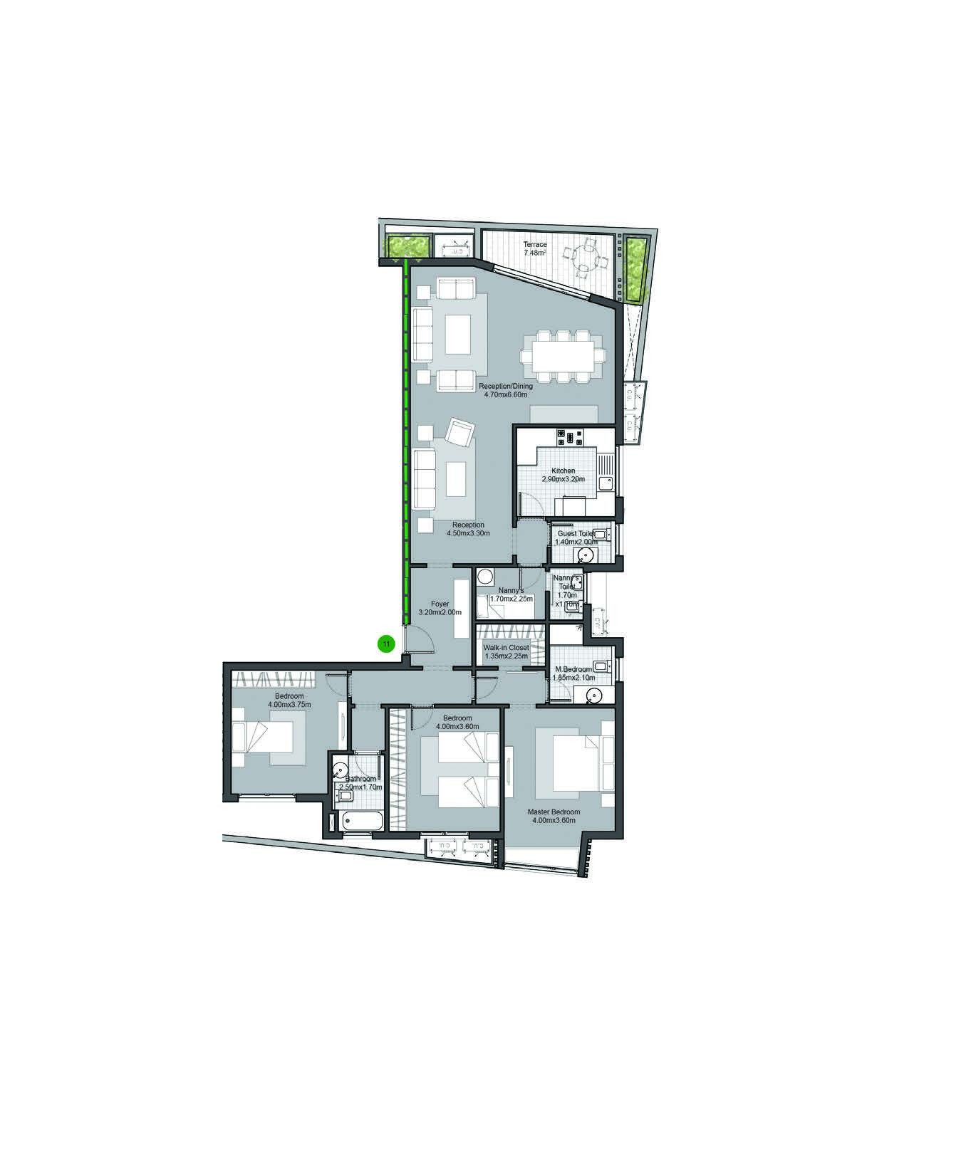 Floor plan for apartment at V Residences By Villette