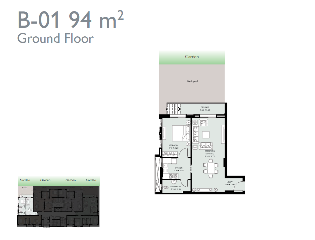 Floor plan for apartment at Bleu Vert