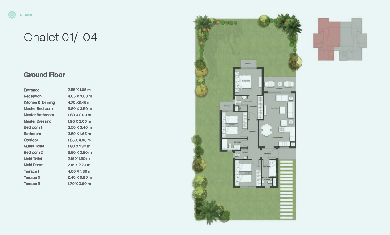 Floor plan for chalet at Seazen