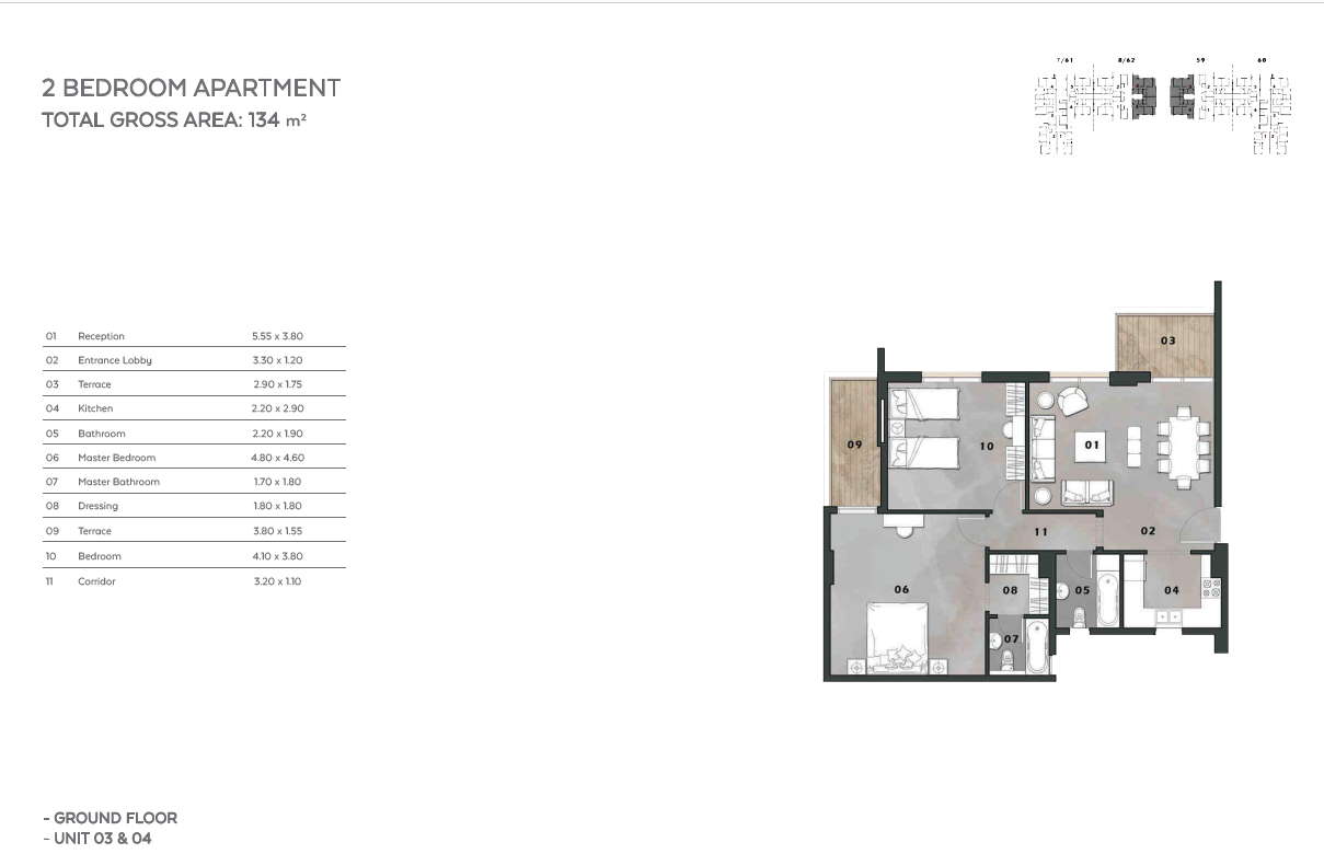 Floor plan for apartment at Vinci