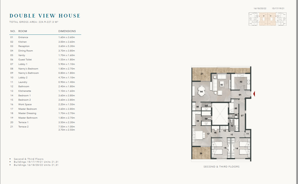 Floor plan for apartment at Vinci