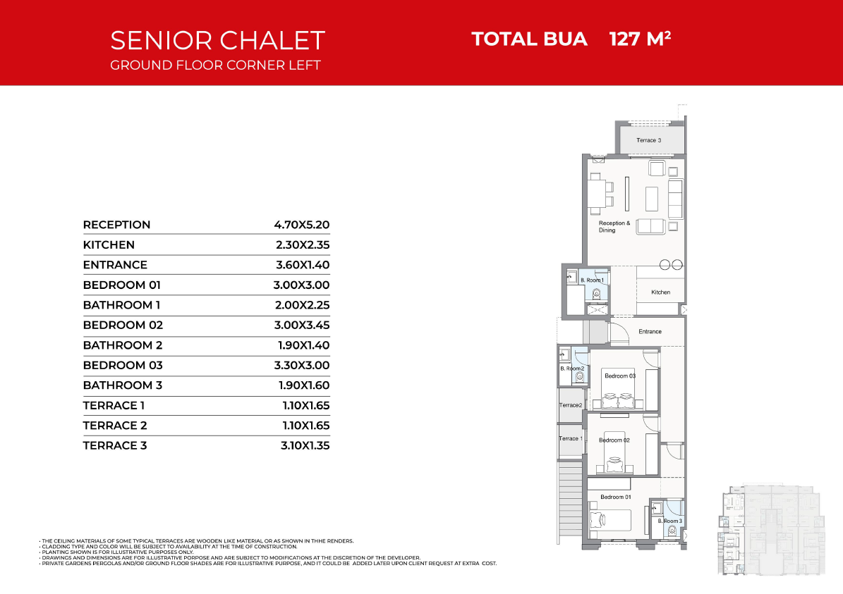 Floor plan for chalet at Telal North Coast