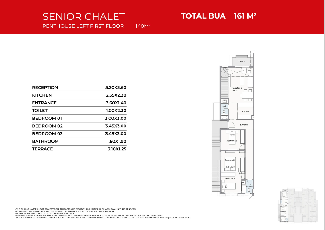 Floor plan for penthouse at Telal North Coast