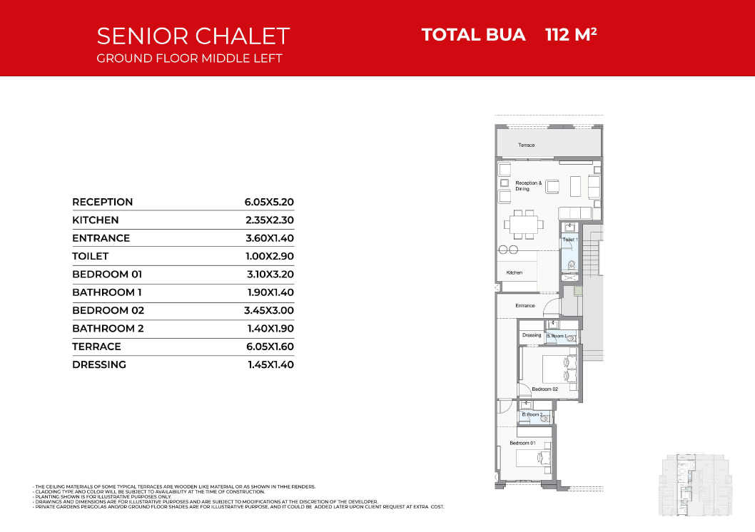 Floor plan for chalet at Telal North Coast