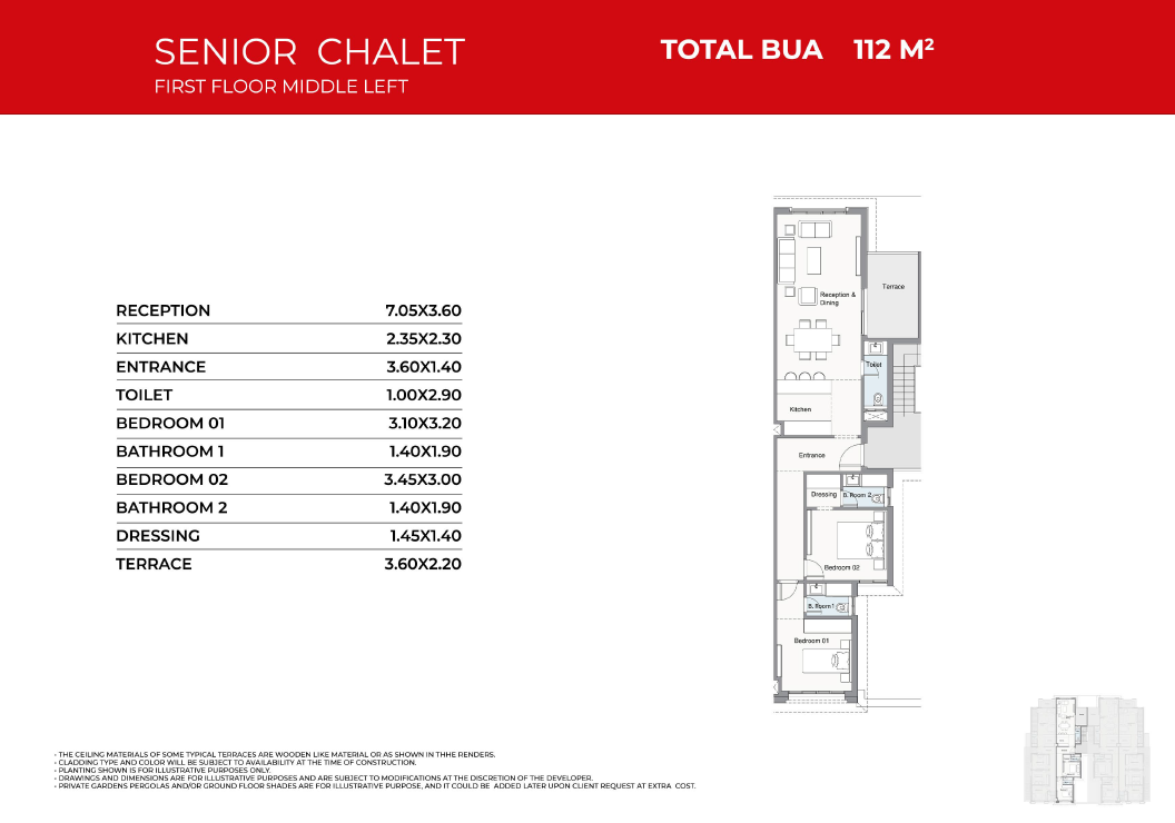 Floor plan for chalet at Telal North Coast