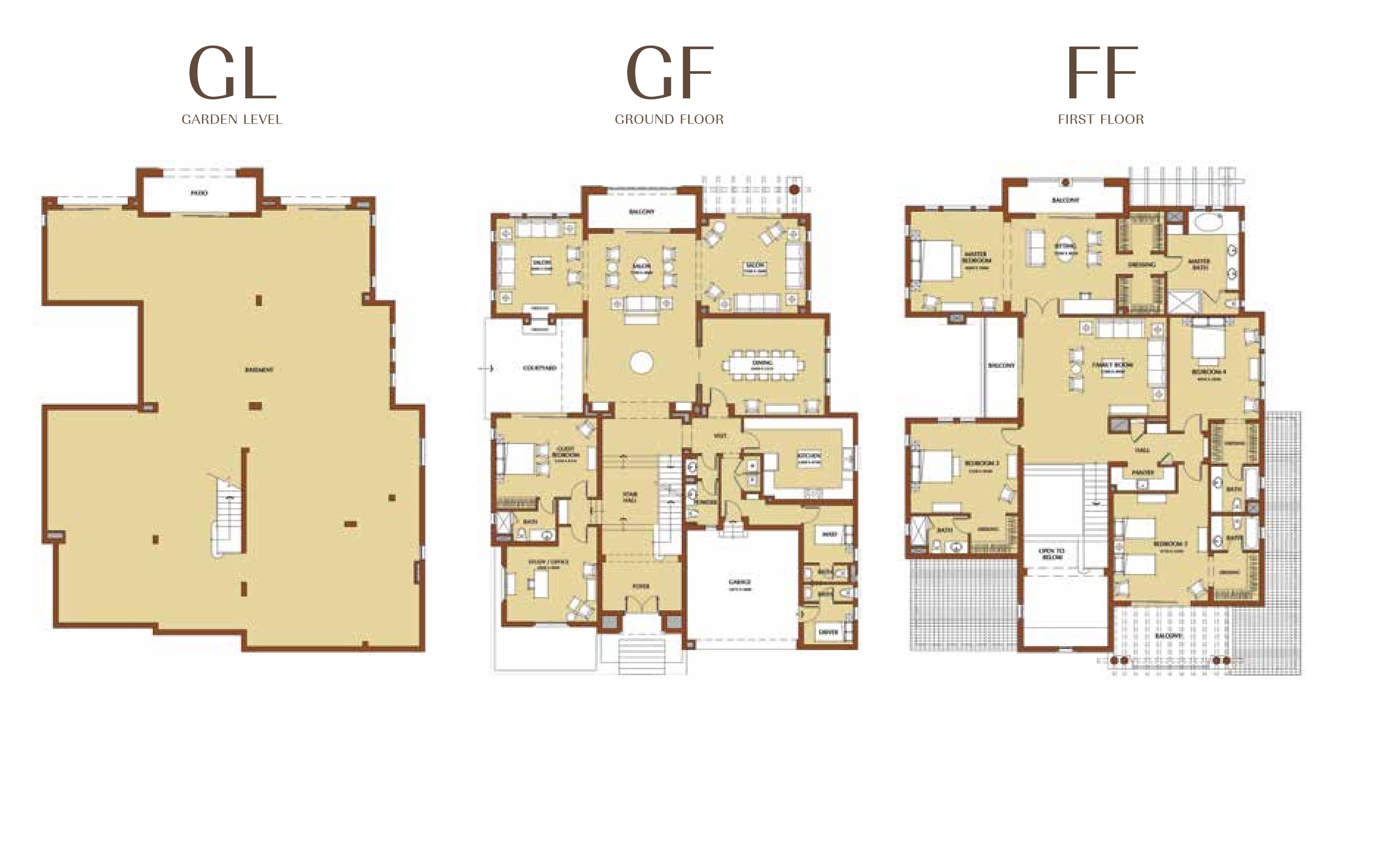 Floor plan for villa at Uptown Cairo