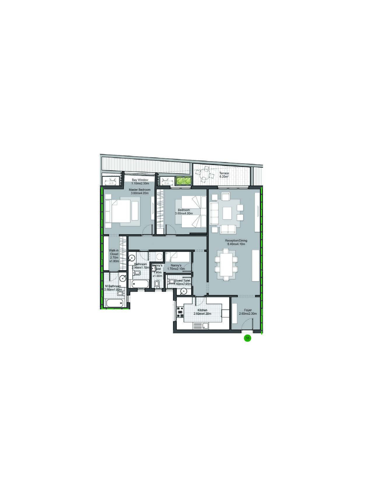 Floor plan for apartment at Villette