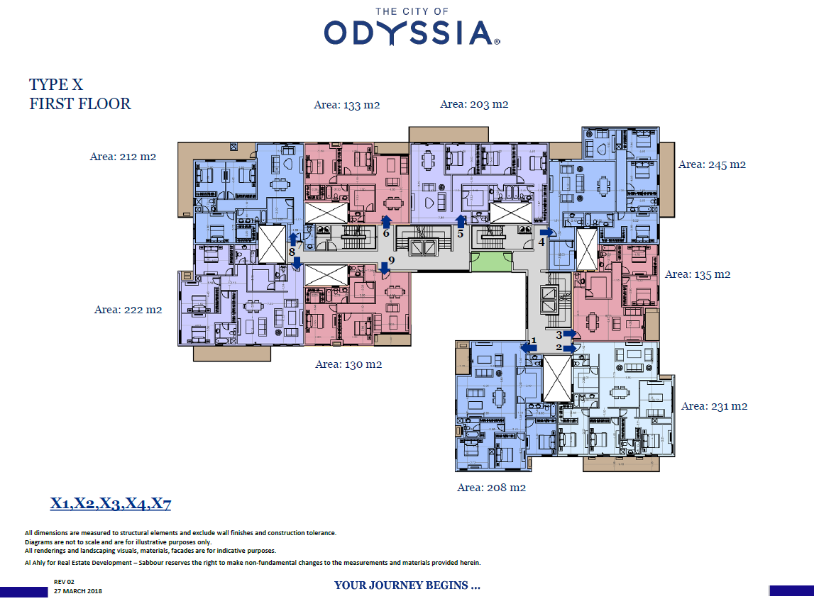 Floor plan for apartment at The City of Odyssia