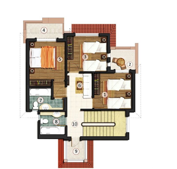 Floor plan for villa at Nyoum October