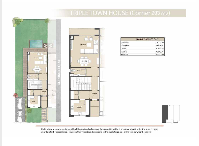 Floor plan for townhouse at Keeva