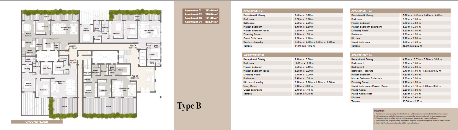 Floor plan for apartment at Palm Hills Alexandria