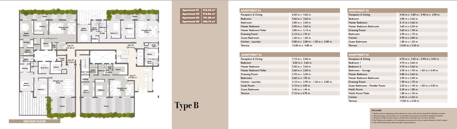 Floor plan for apartment at Palm Hills Alexandria