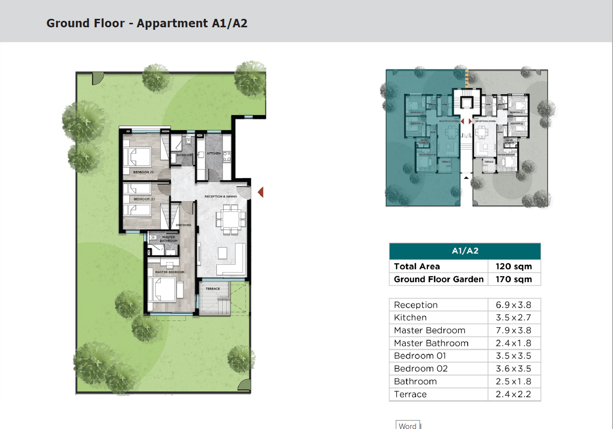 Floor plan for apartment at Kayan