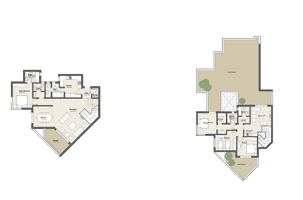 Floor plan for duplex at Axis X Iwan