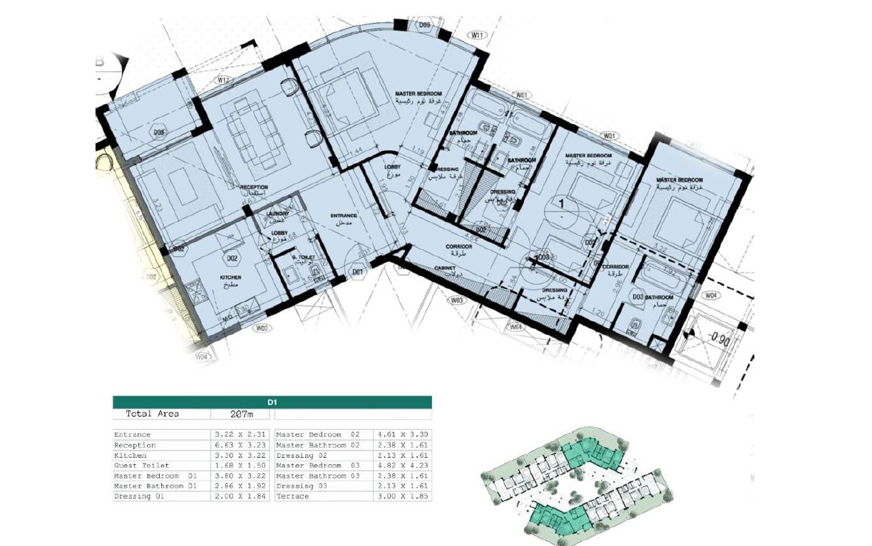 Floor plan for apartment at Kayan