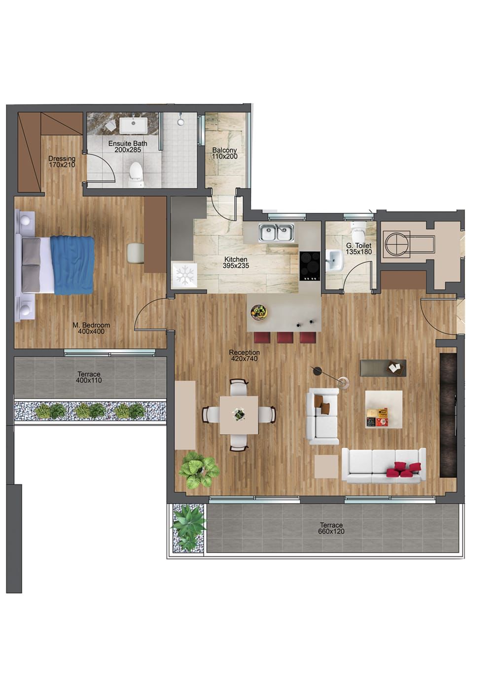 Floor plan for apartment at Pyramid Hills