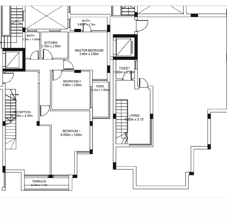 Floor plan for penthouse at Fifth Square Al Marasem