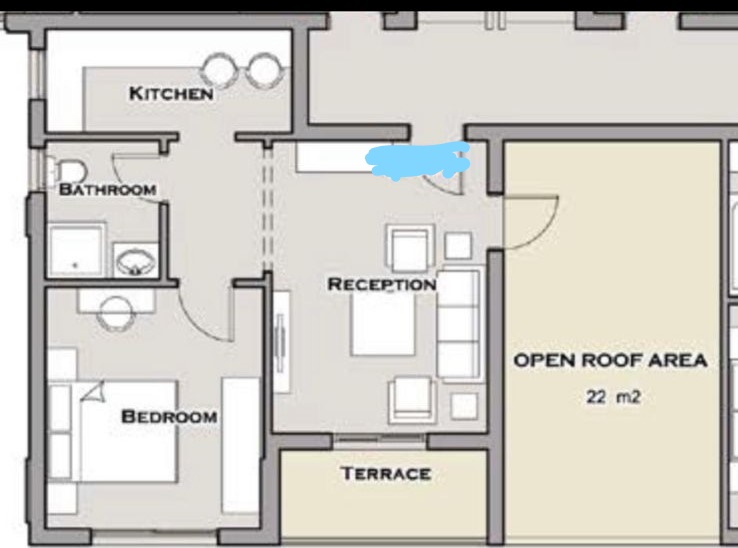Floor plan for studio at Sarai