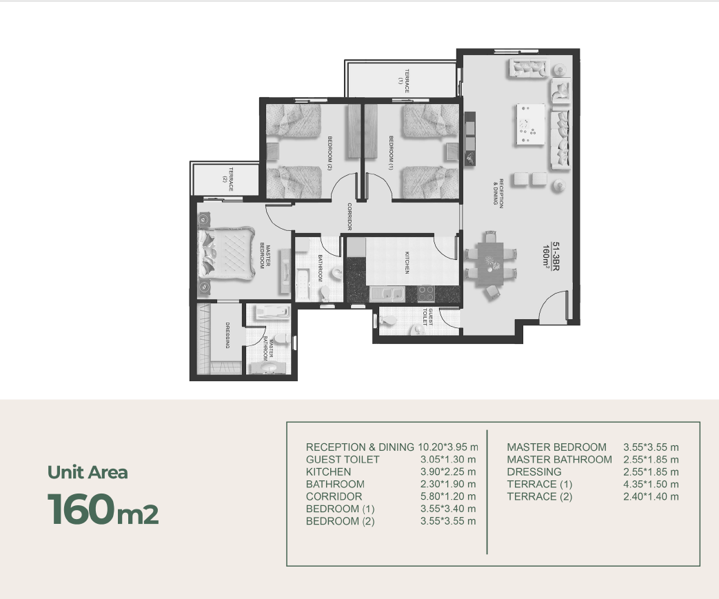 Floor plan for apartment at Botanica Residential
