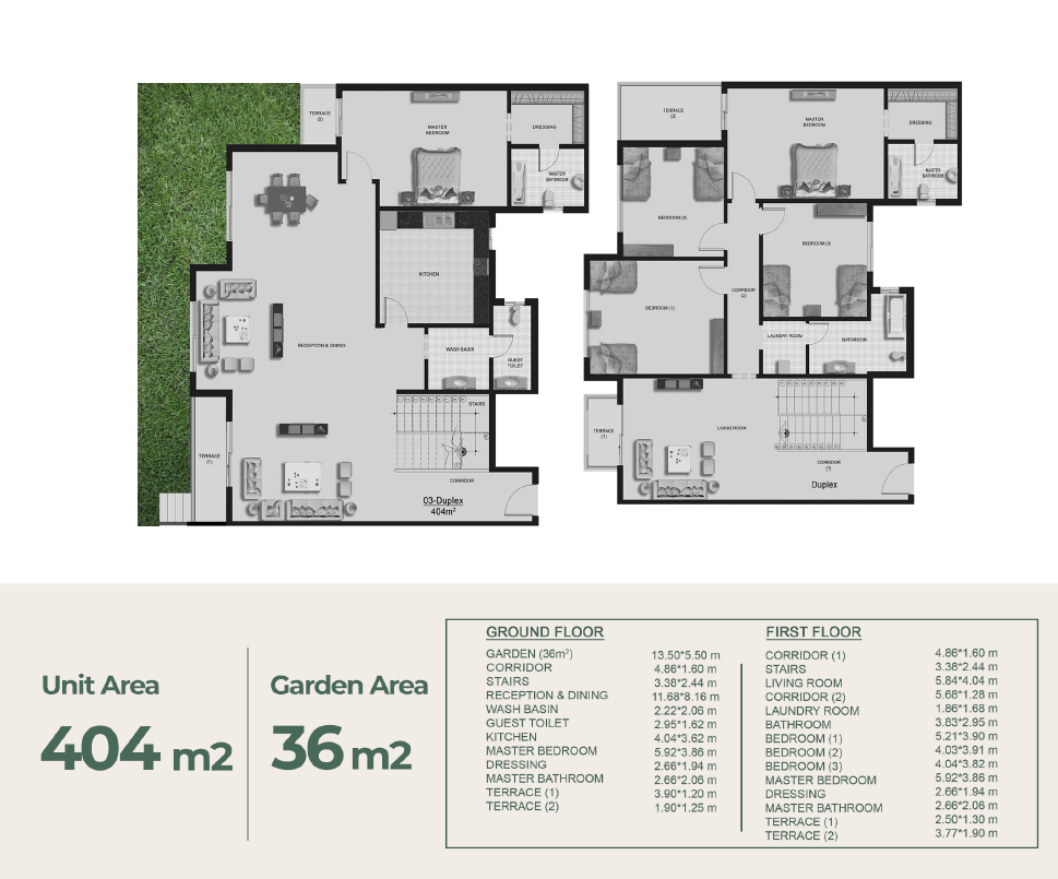 Floor plan for duplex at Botanica Residential