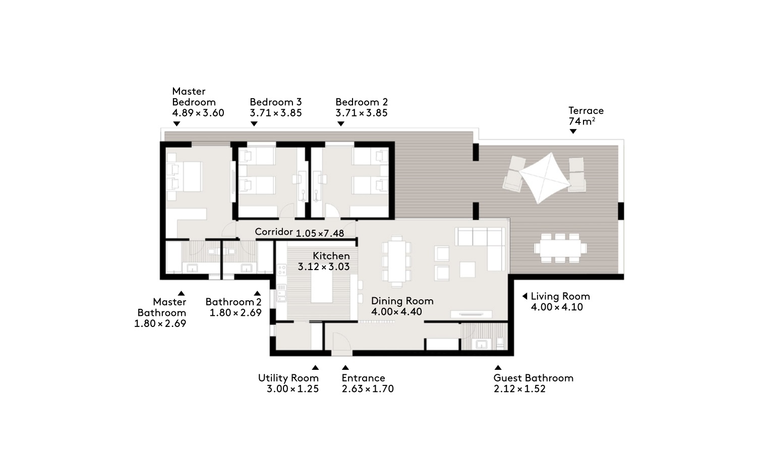 Floor plan for apartment at Al Burouj
