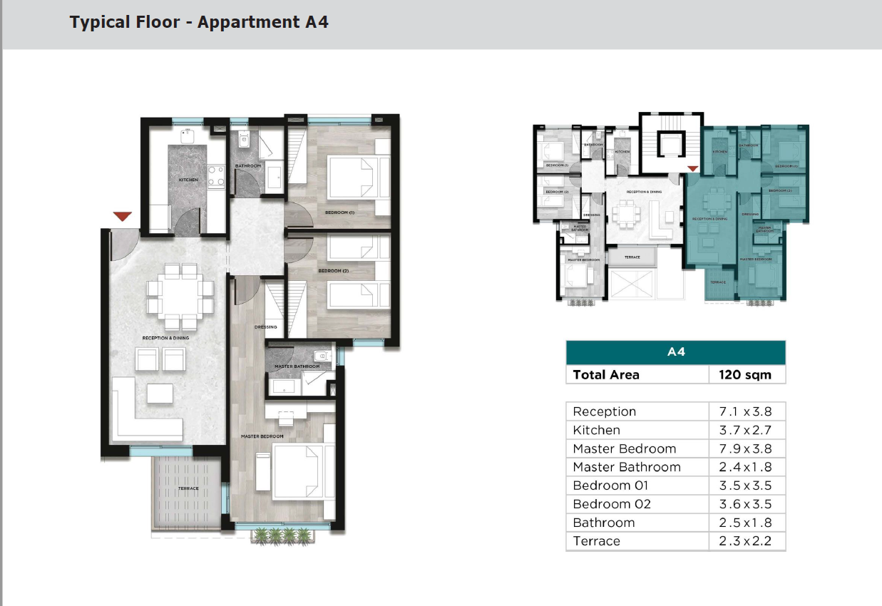 Floor plan for apartment at Kayan