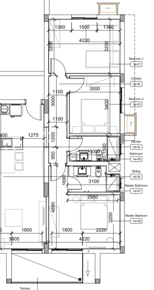 Floor plan for chalet at Fouka Bay