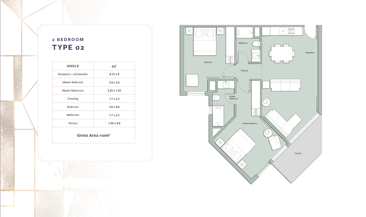 Floor plan for apartment at Fouka Bay