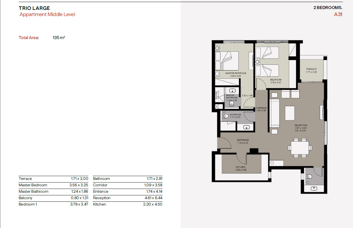 Floor plan for duplex at Trio