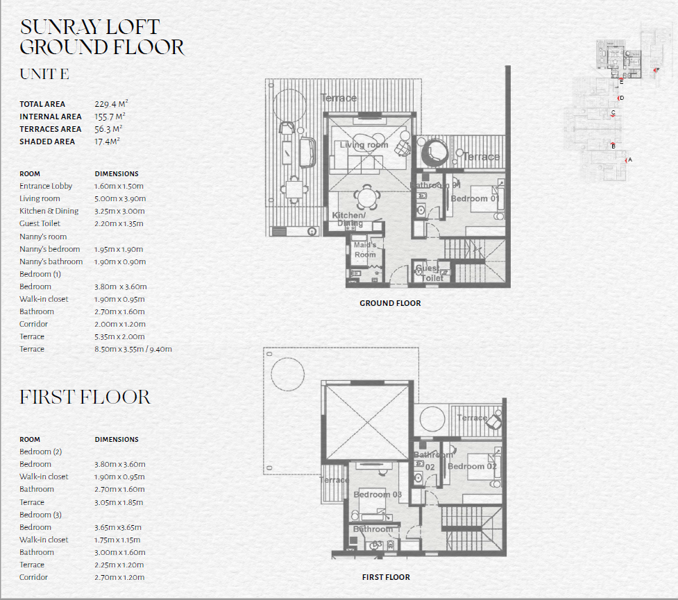 Floor plan for duplex at The Med