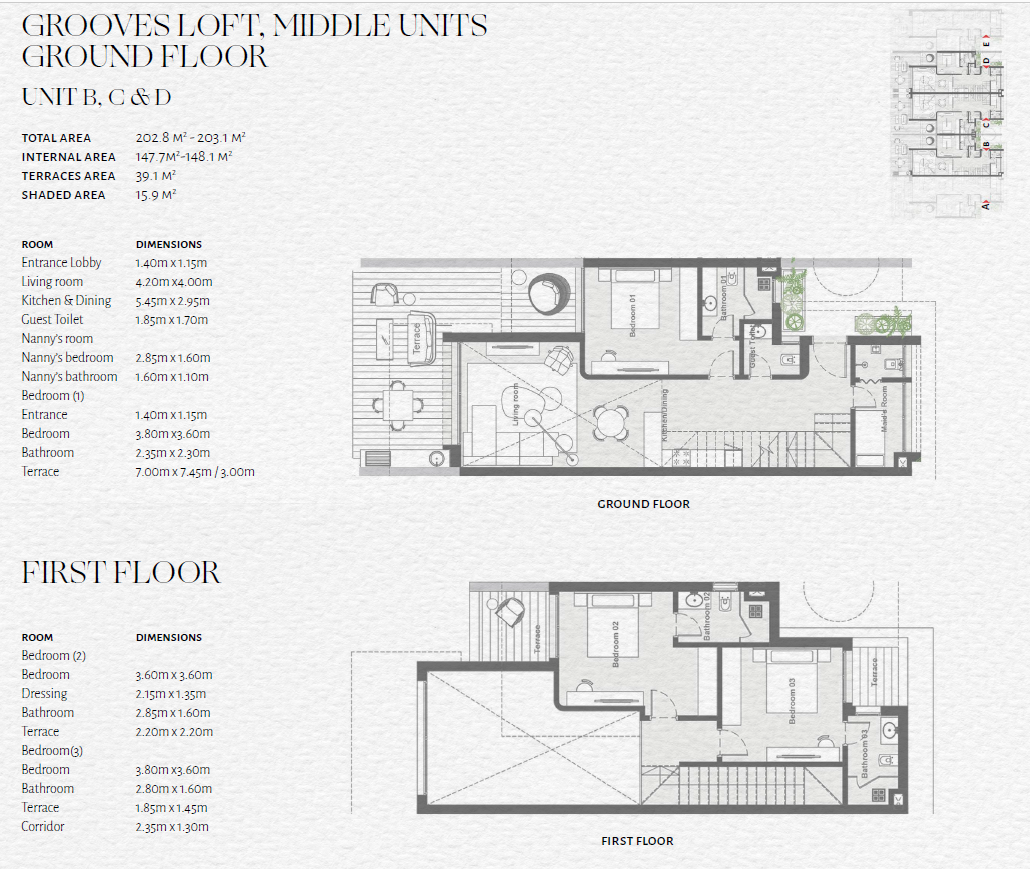Floor plan for duplex at The Med