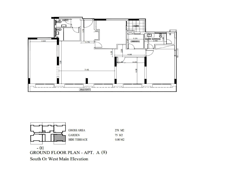 Floor plan for apartment at The Waterway - New Cairo