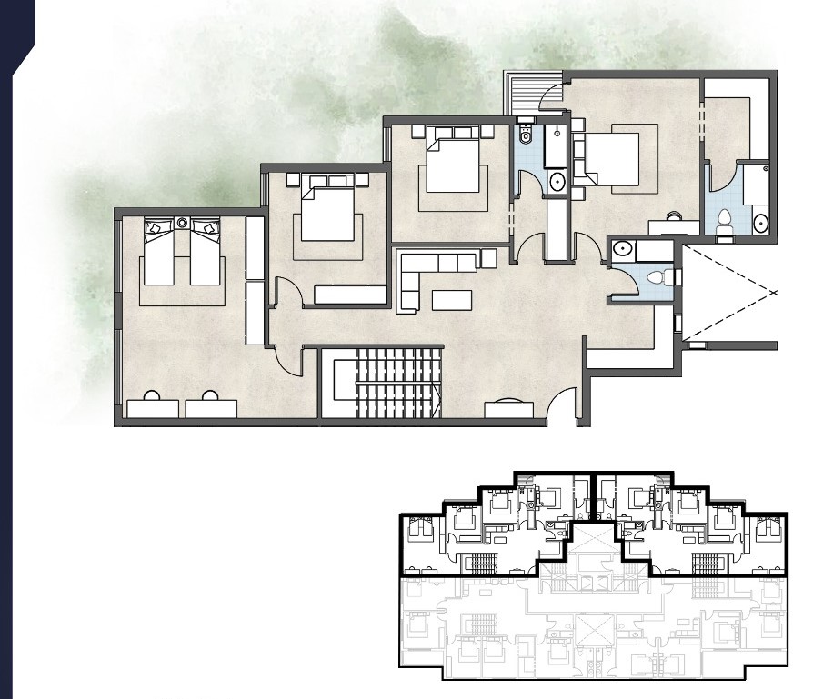 Floor plan for duplex at De Joya 2