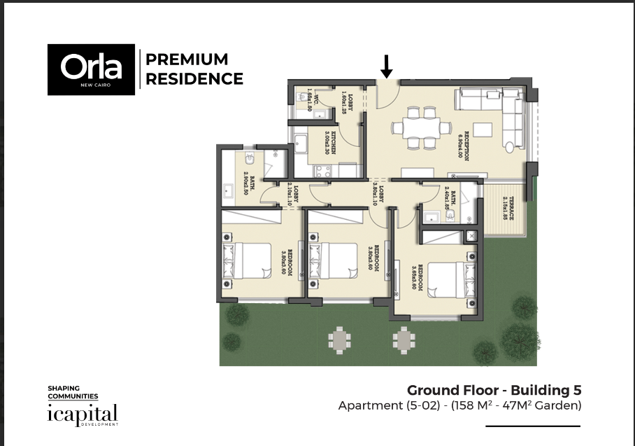 Floor plan for apartment at Orla Residence
