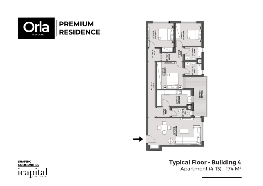 Floor plan for apartment at Orla Residence