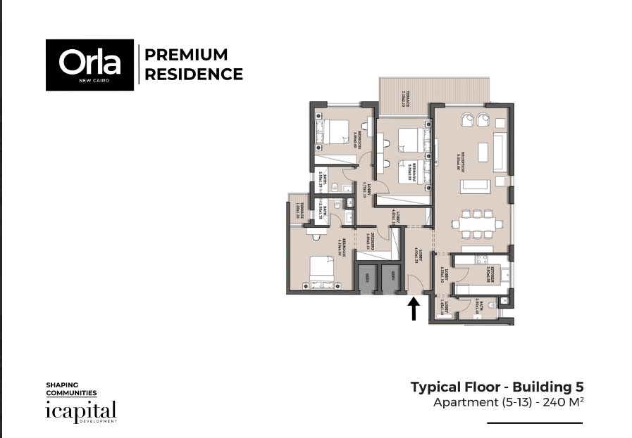 Floor plan for apartment at Orla Residence