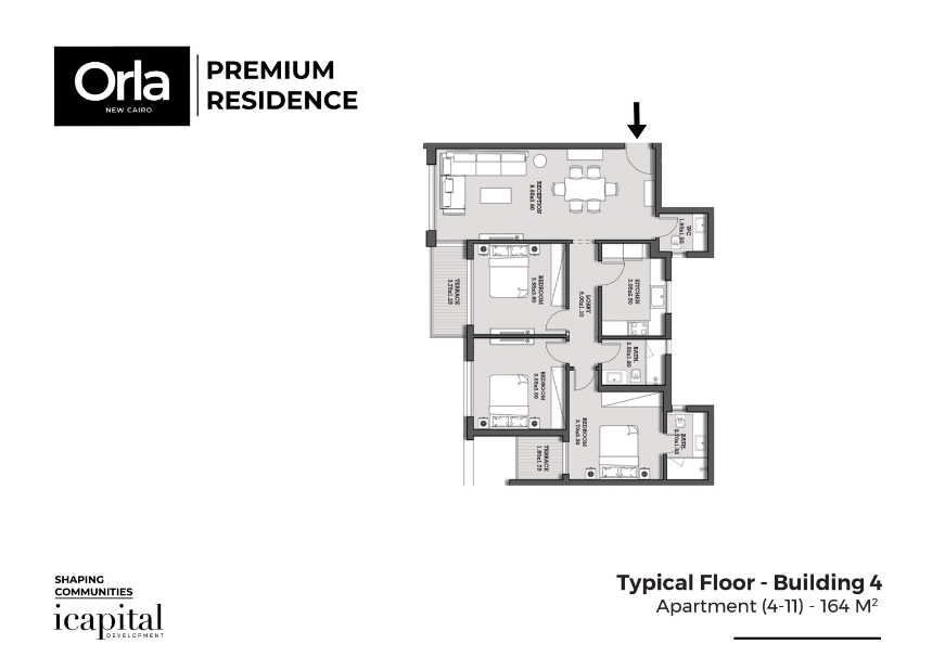 Floor plan for apartment at Orla Residence