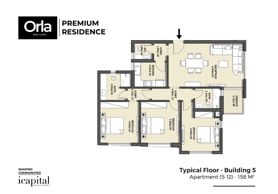 Floor plan for apartment at Orla Residence