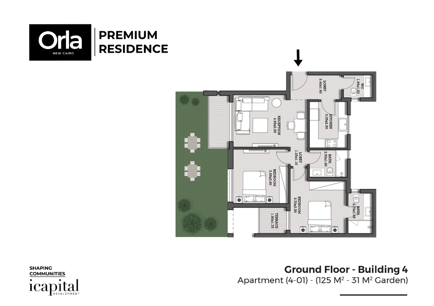 Floor plan for apartment at Orla Residence