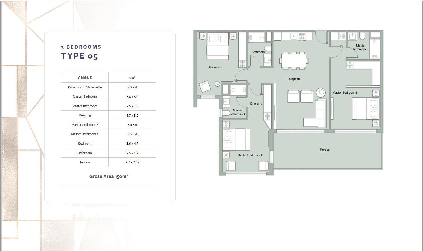 Floor plan for apartment at Fouka Bay